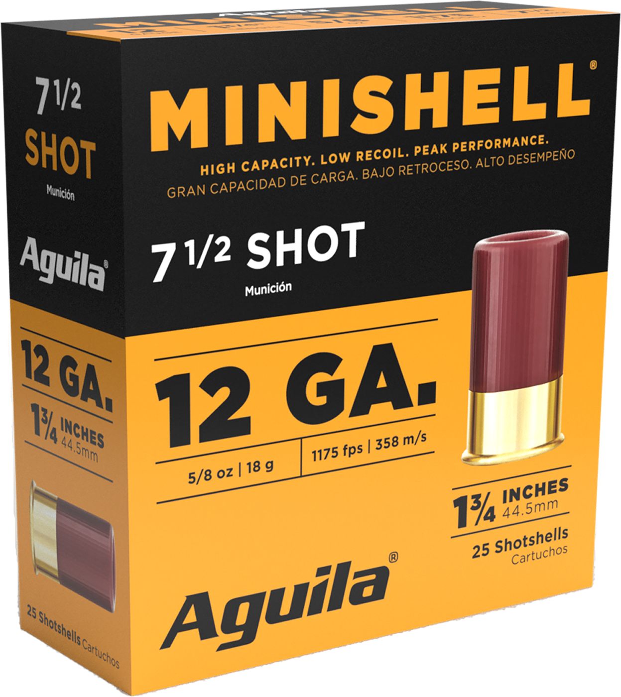 Aguila Ammunition 1CHB1387 Minishell 12 Gauge 1.75in 5/8oz 7.5 Shot 25 Per