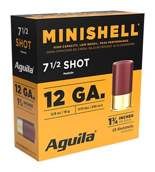 Aguila Ammunition 1CHB1387 Minishell 12 Gauge 1.75in 5/8oz 7.5 Shot 25 Per view 2