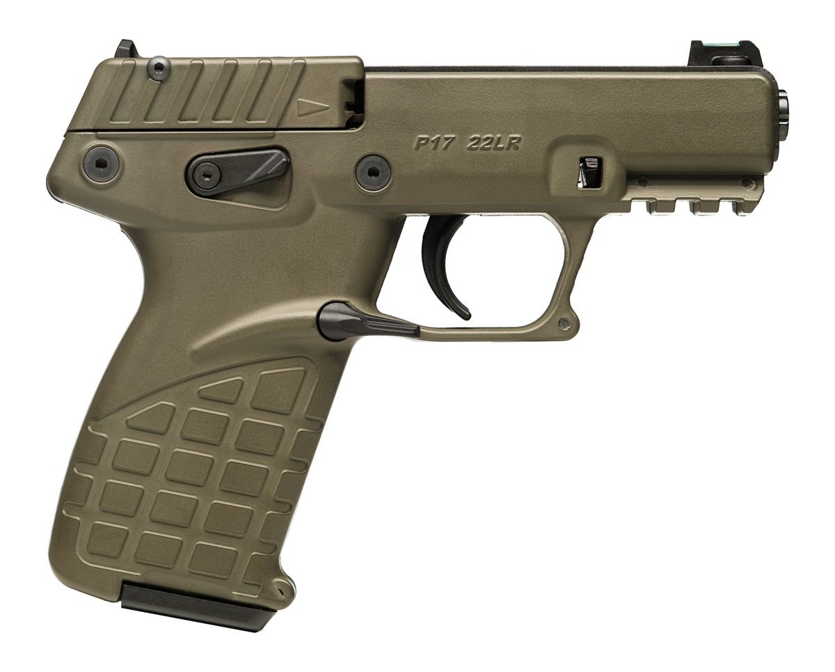 Kel Tec P17BGRN Compact 22 LR 16+1 3.80in Black Steel Threaded Barrel, OD G