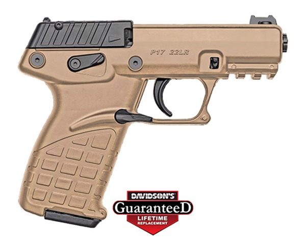Kel Tec P17BTAN Compact 22 LR 16+1 3.80in Black Steel Threaded Barrel, Tan view 4