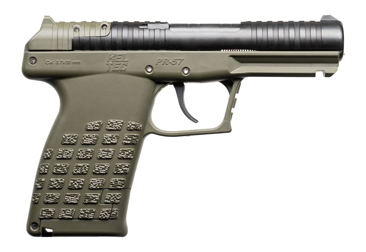 Keltec Arms PR57GRN Compact 5.7x28mm 20+1 4in Black Steel Barrel, OD Green