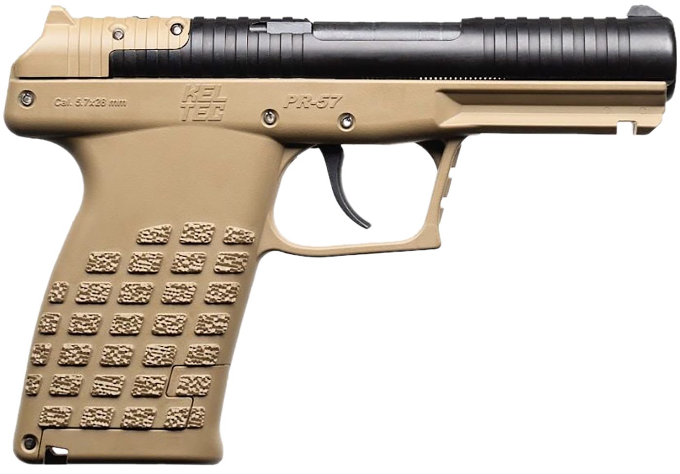 Kel Tec PR57TAN Compact 5.7x28mm 20+1 4in Black Steel Barrel, Tan Optic Rea