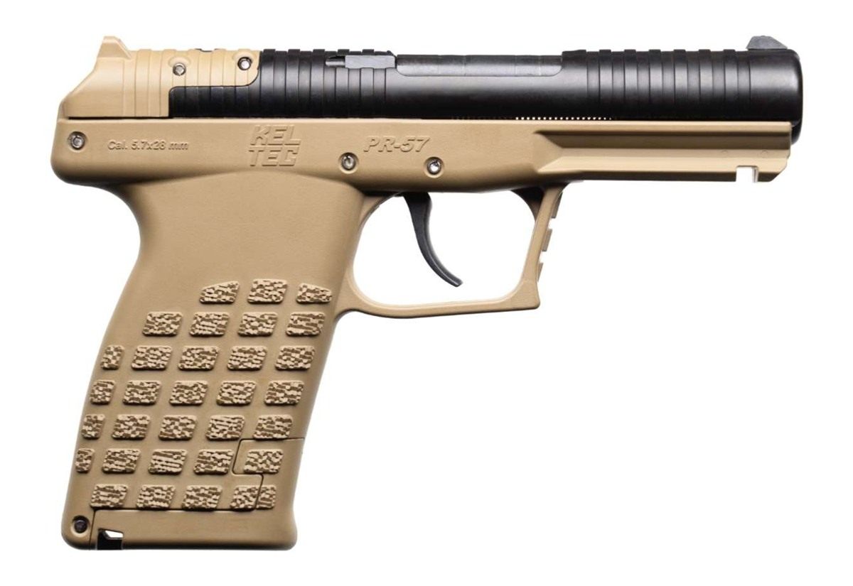 Kel Tec PR57TAN Compact 5.7x28mm 20+1 4in Black Steel Barrel, Tan Optic Rea view 2