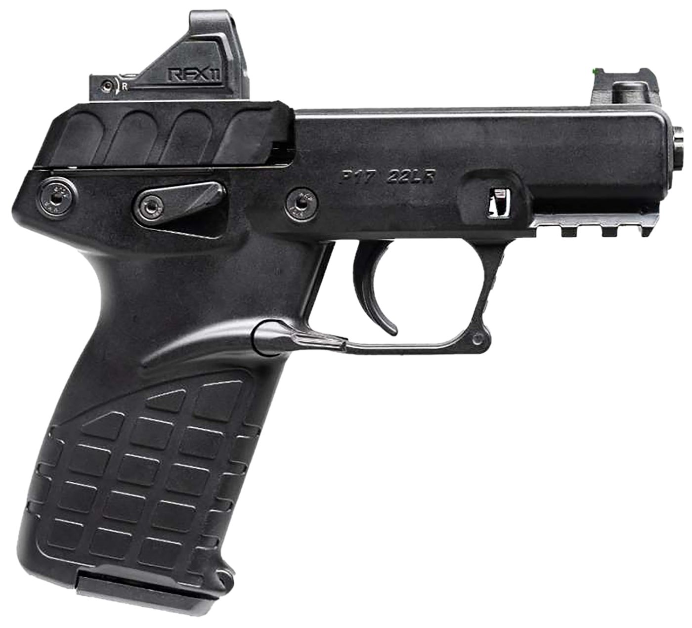 Keltec Arms P17BBLKOPTIC Compact 22 LR 16+1 3.80in Black Steel Barrel, Serr