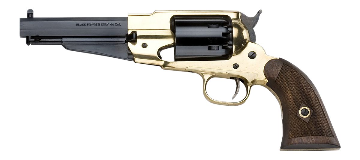 EMF Pietta PF58BR44512 1858 Remington Brass Sheriff 44 Cal 6rd 5.50in Blued