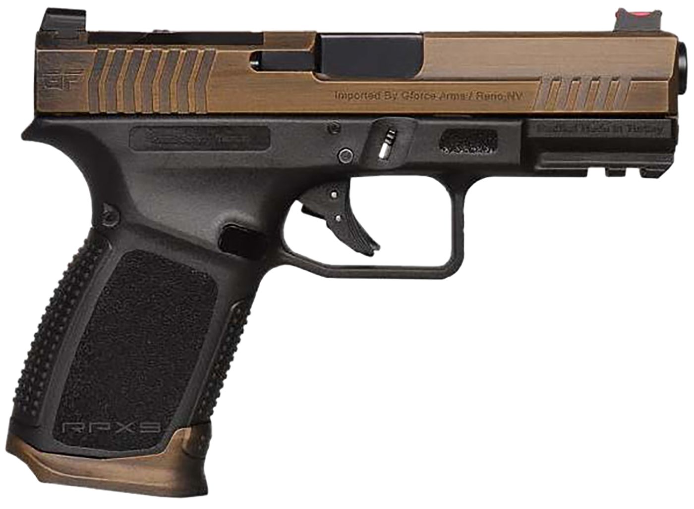 Gforce Arms GFRPX3C9BT Exodus 9mm Luger 15+1 4.02in Black Steel Barrel, Bro