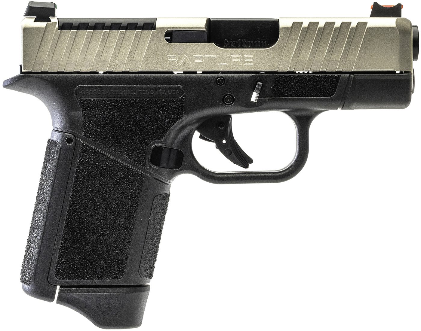 GForce Arms GF932512GN Rapture Sub-Compact 9mm Luger 12+1 3.25in Black Stee