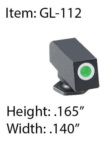 Ameriglo Classic Style Tritium Night Sight / Front - Green / Outline - Whit
