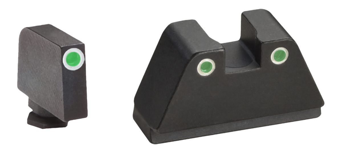 AmeriGlo Optic Compatible Sight Set for Glock - XL Tall Green Tritium 3 dot