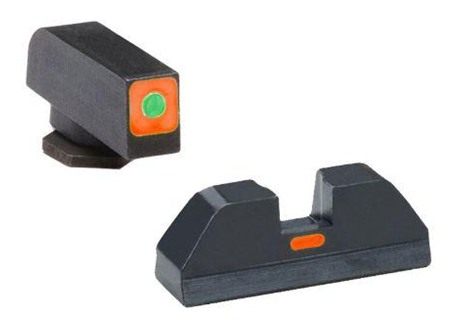 Ameriglo Green Tritium Outline Orange Square (non trit) Rear for Glock Gen