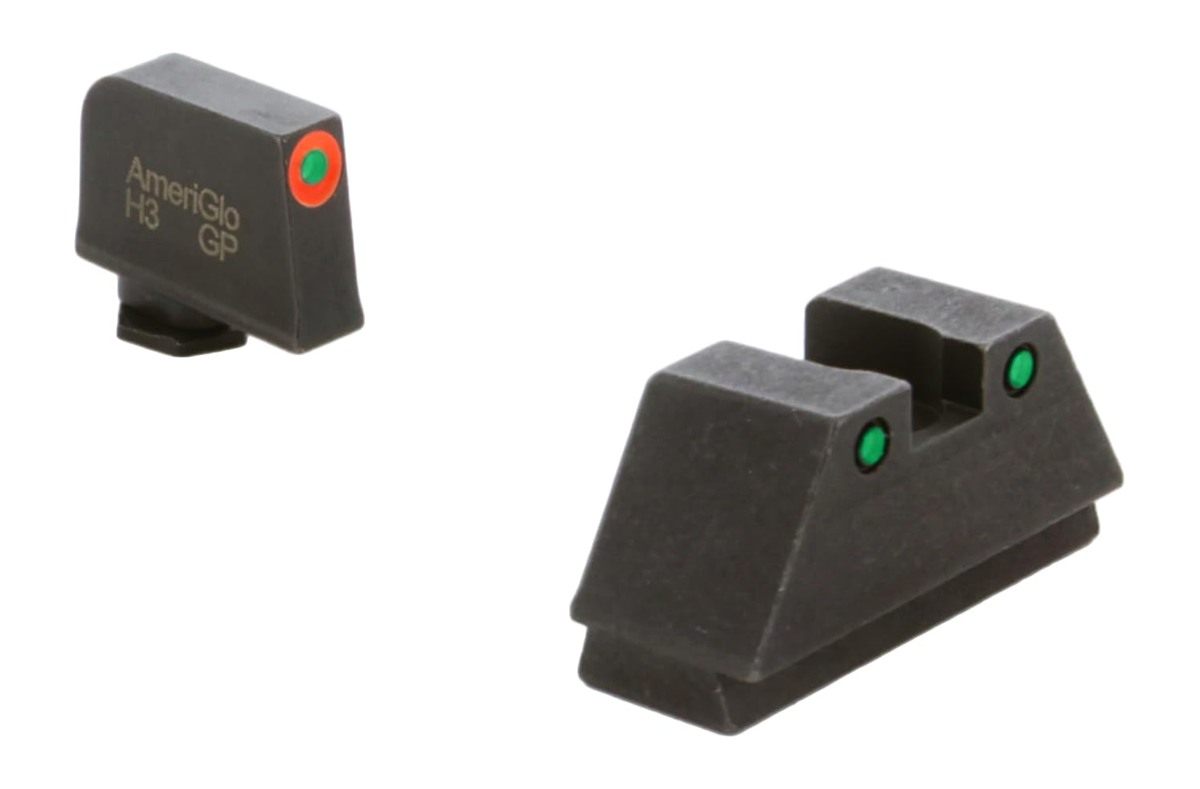 AmeriGlo Optic Compatible Sight Set for Glock - XL Tall Green Tritium Orang view 2