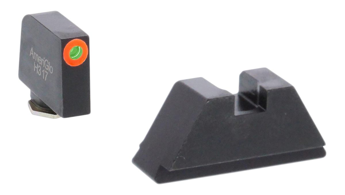 AmeriGlo Optic Compatible Sight Set for Glock - XL Tall Green Tritium Orang