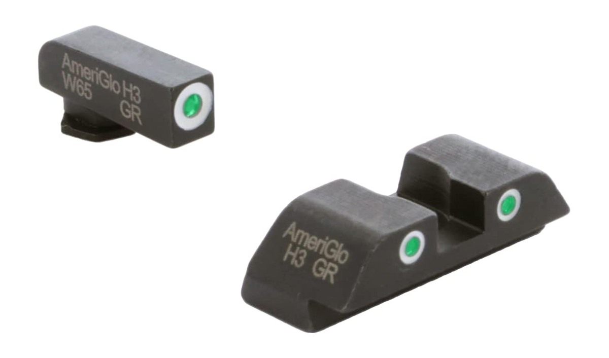 AmeriGlo Optic Compatible Sight Set for Glock - XL Tall Green Tritium Orang view 2