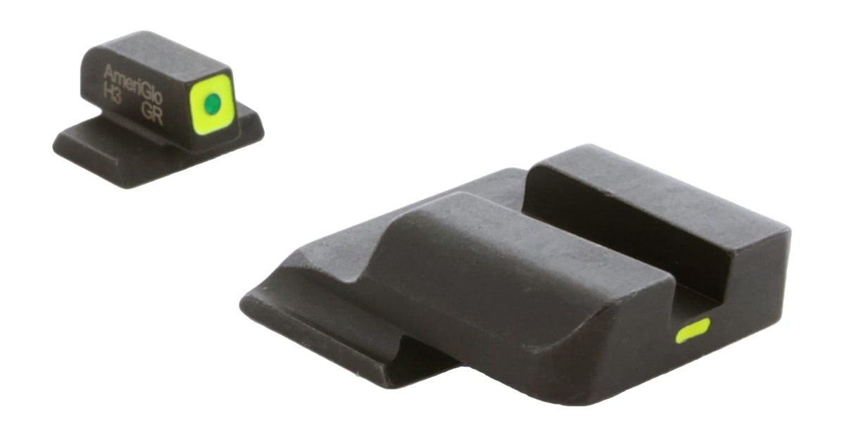 AmeriGlo Combative Application Fits All S W M P Pistol Sight, Green