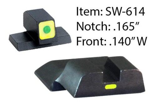 AmeriGlo Combative Application Fits All S W M P Pistol Sight, Green view 2