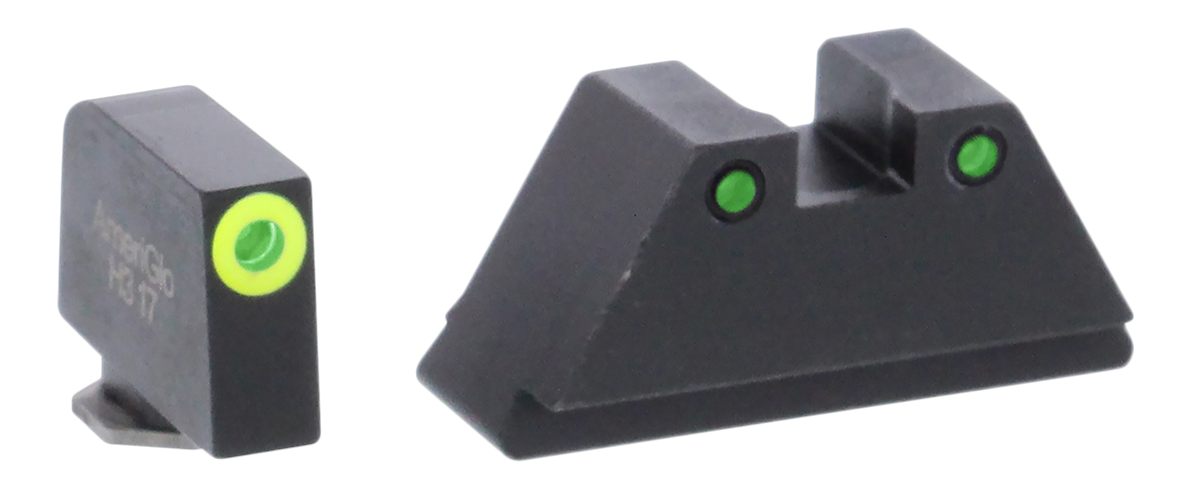 Ameriglo GL252 Optic Compatible Sight Set for Glock XL Tall Green Tritium L