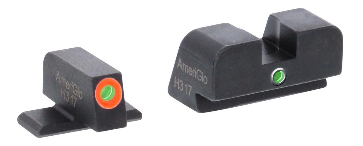 Ameriglo SG201 i-Dot Sight Set for Sauer Green Tritium Orange Outline Front