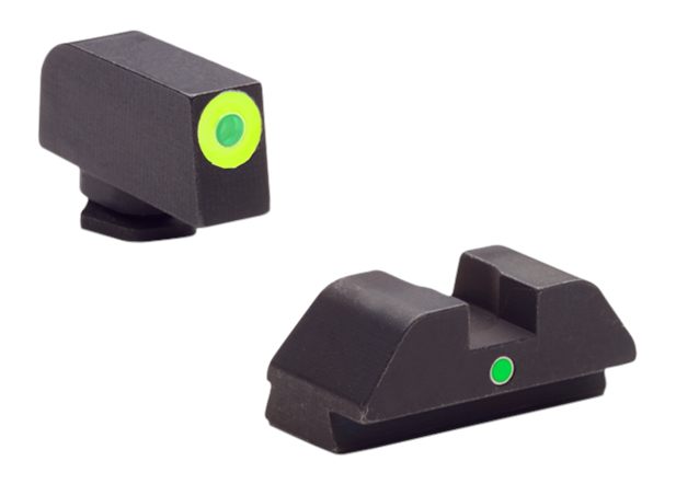 AmeriGlo GL305 i-Dot Sight Set for Glock Green Tritium LumiGreen Outline Fr