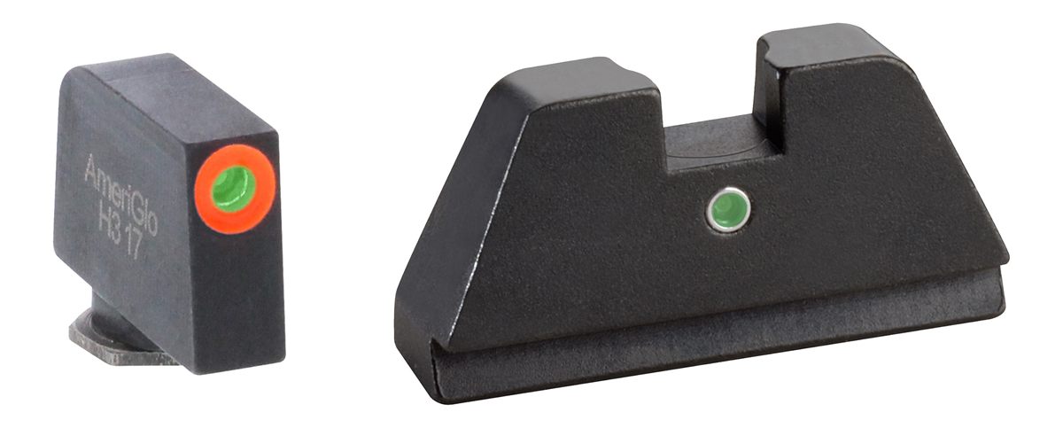 AmeriGlo Optic Compatible Sight Set for Glock - XL Tall Green tritium Orang