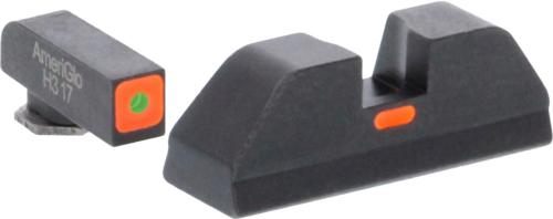 Ameriglo Green Tritium Outline Orange Square (non trit) Rear for Glock Gen