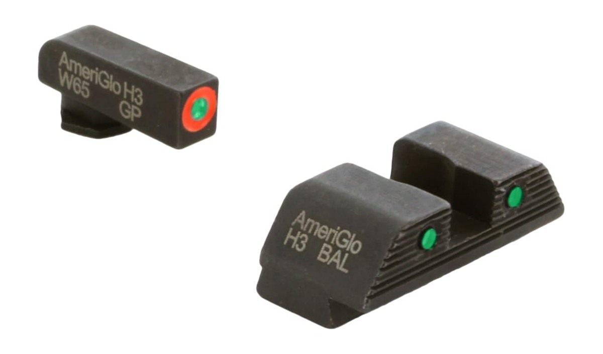 AmeriGlo Trooper Series - Three-Dot Green Tritium Design Set Front Outline view 2