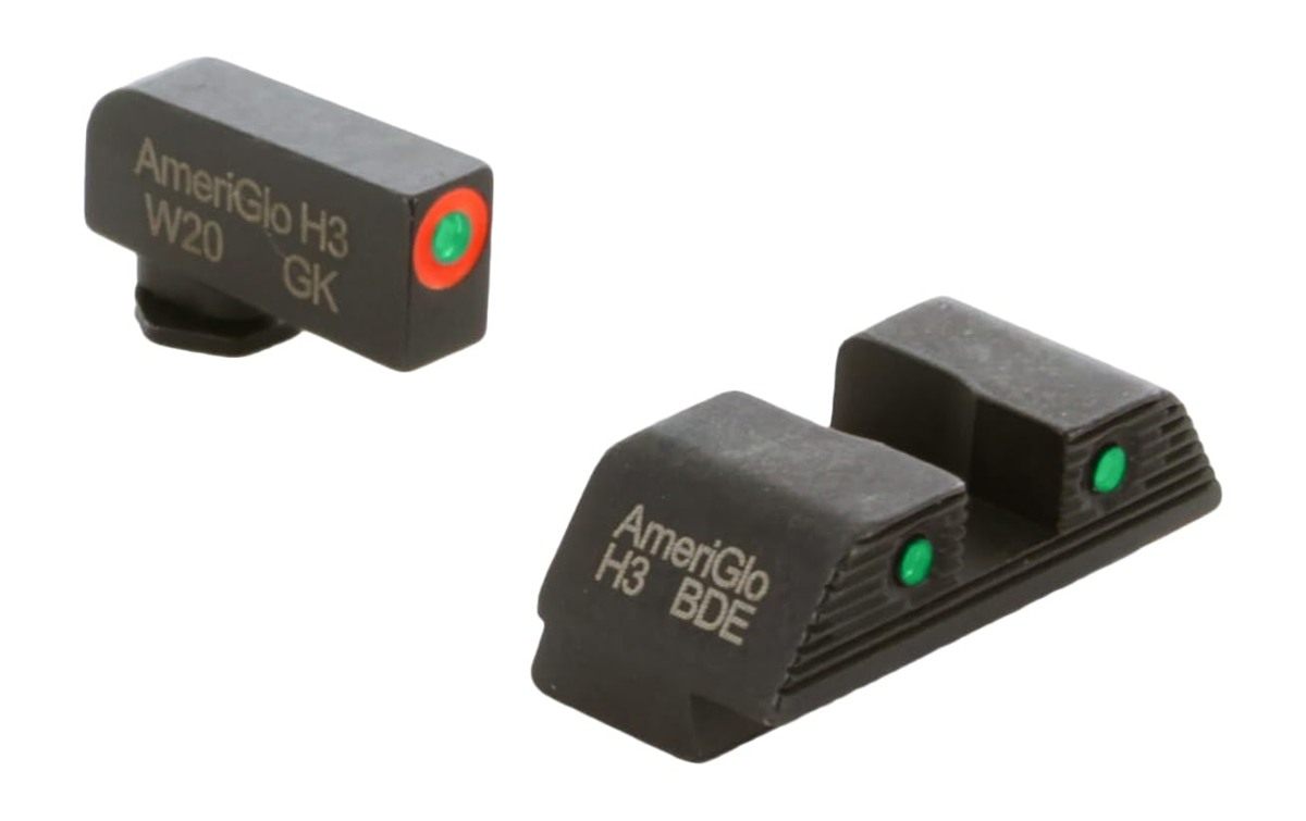 AmeriGlo Trooper Series - Three-Dot Green Tritium Design Set Front Outline view 2