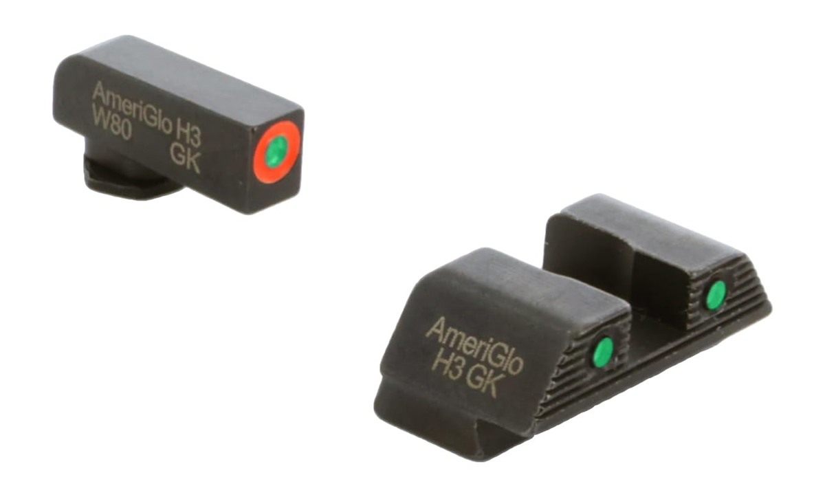 AmeriGlo Trooper Series - Three-Dot Green Tritium Design Set Front Outline view 2