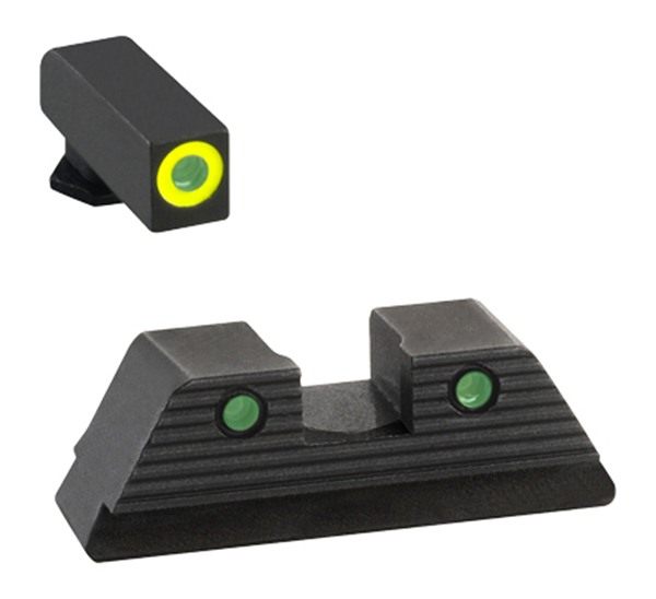 AmeriGlo Trooper Series - Three-Dot Green Tritium Design Set Front Outline view 2