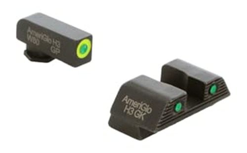 AmeriGlo Trooper Series - Three-Dot Green Tritium Design Set Front Outline view 3