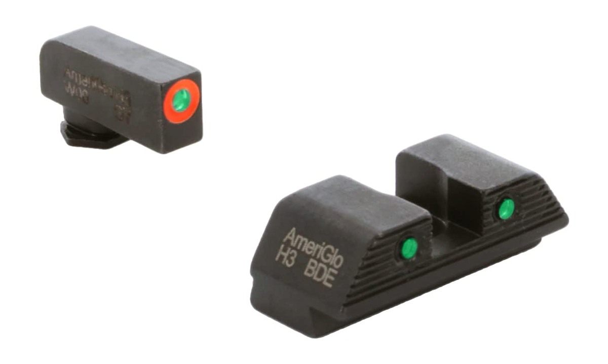 AmeriGlo Trooper Series - Three-Dot Green Tritium Design Walther Set Front