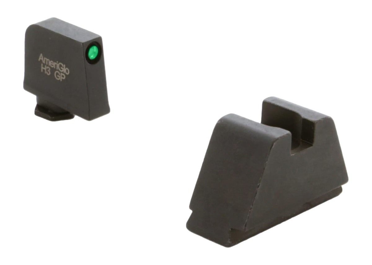 AmeriGlo Optic Compatible Sight Set for Glock - 4XL Tall Green Tritium Blac