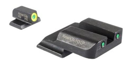 Ameriglo Trooper Tritium Handgun Sight Set for S&W M&P (Excludes .22/.380/Shield/EZ/Pro) Green Rear Green with LumiGreen Front