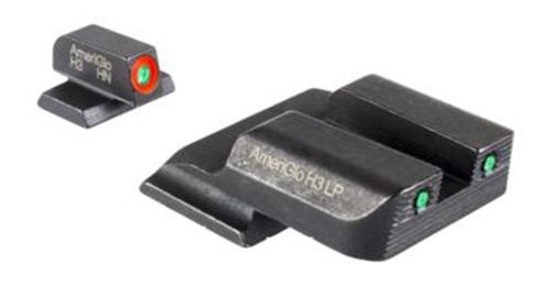 Ameriglo Trooper Tritium Handgun Sight Set for S&W M&P Shield (Excludes EZ) Green Rear Green with Orange Front