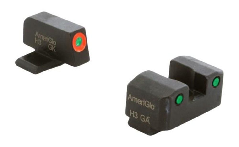 Ameriglo Trooper Tritium Handgun Sight Set for with 6 Front and 8 Rear Gree view 2