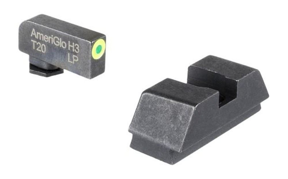 AmeriGlo Optics Compatible Tritium Handgun Sight Set for Glock Flat Black .