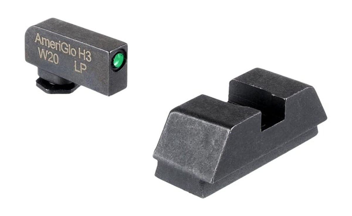 AmeriGlo Optic Compatible Sight Set for Glock - L Tall Green Tritium Black