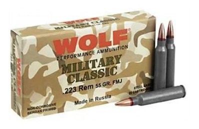 Wolf Performance Ammunition Military Classic Rifle .223 Rem 55 gr FMJ 3241