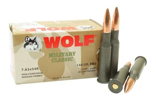 Wolf Performance Ammunition Military Classic Rifle 7.62x54R 148gr FMJ 2740