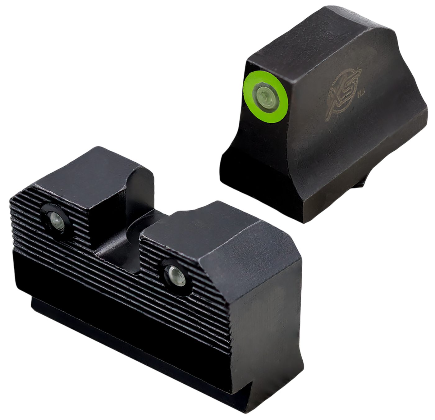 XS Sights GLR204P6G R3D 2.0 Night Set Green Tritium Front/Black Oxide Compa