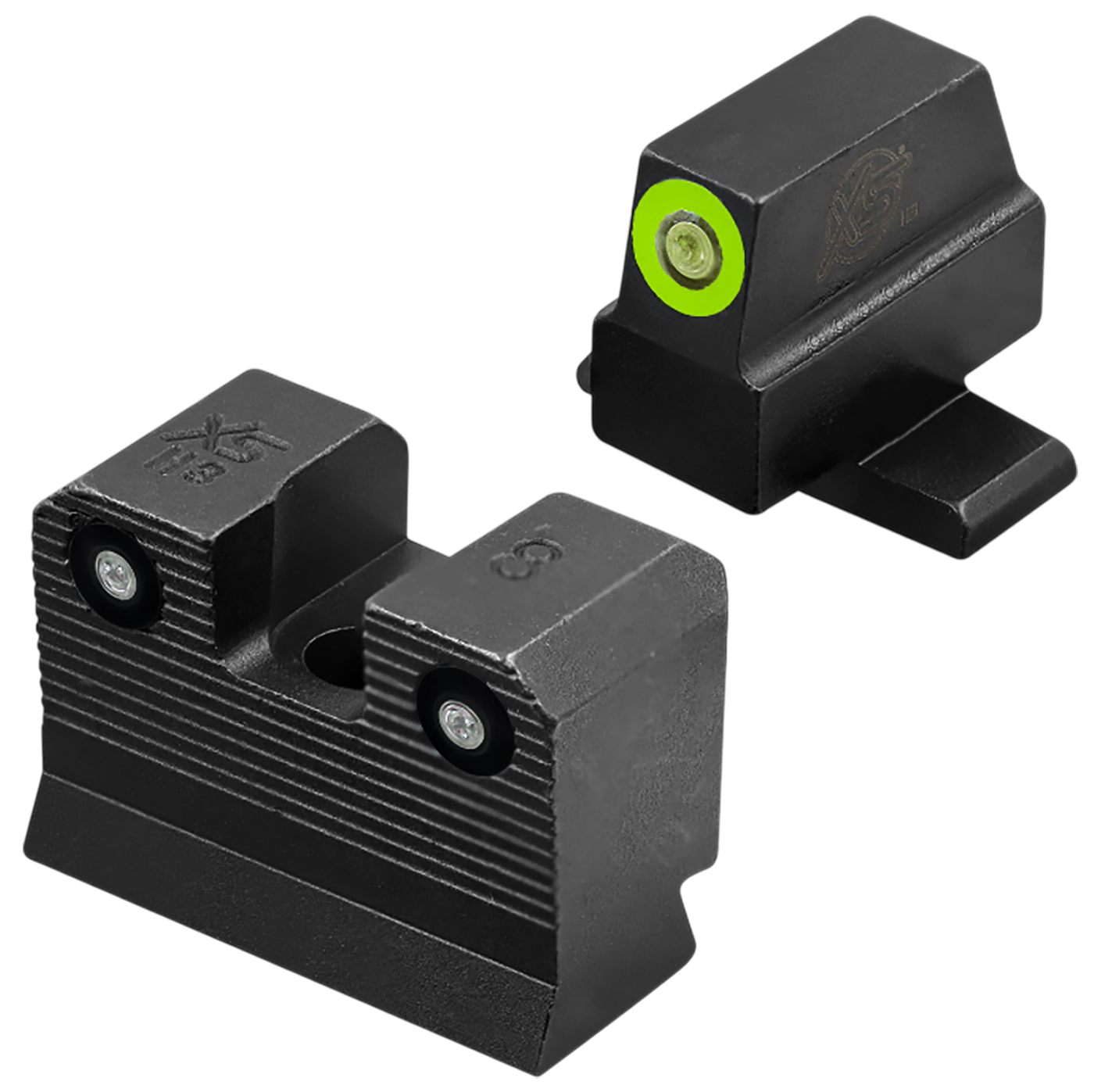 XS Sights SIR203P6G R3D 2.0 Night Set Green Tritium Fron/ Black Oxide Fits