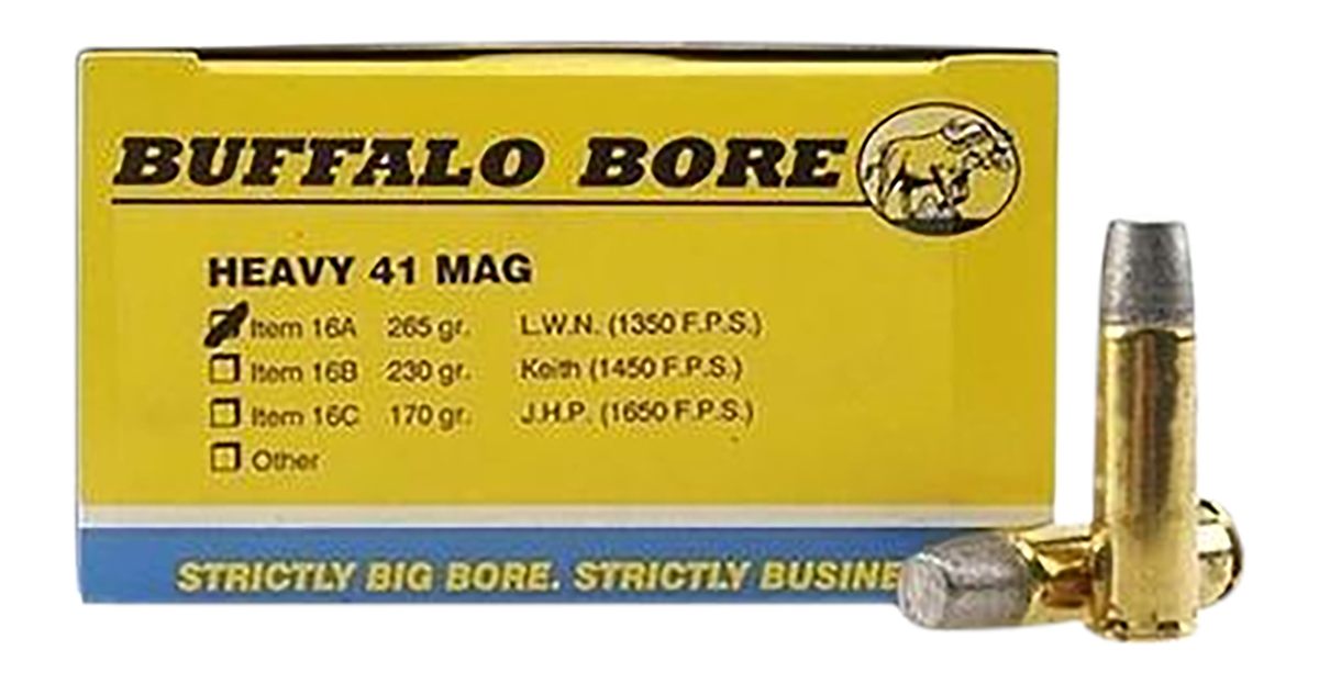Buffalo Bore Ammunition 16A20 Heavy Strictly Business 41 Rem Mag 265gr Hard