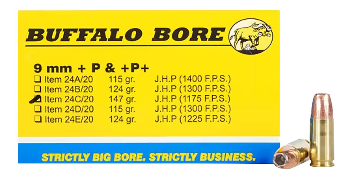 Buffalo Bore Ammunition 24C20 Personal Defense Strictly Business 9mmLuger +