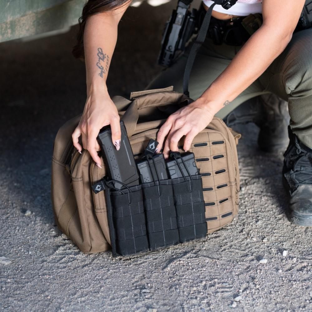 Advance Warrior Solutions AROTTMPBL Double Mag Pouch Open Top Black MOLLE view 2