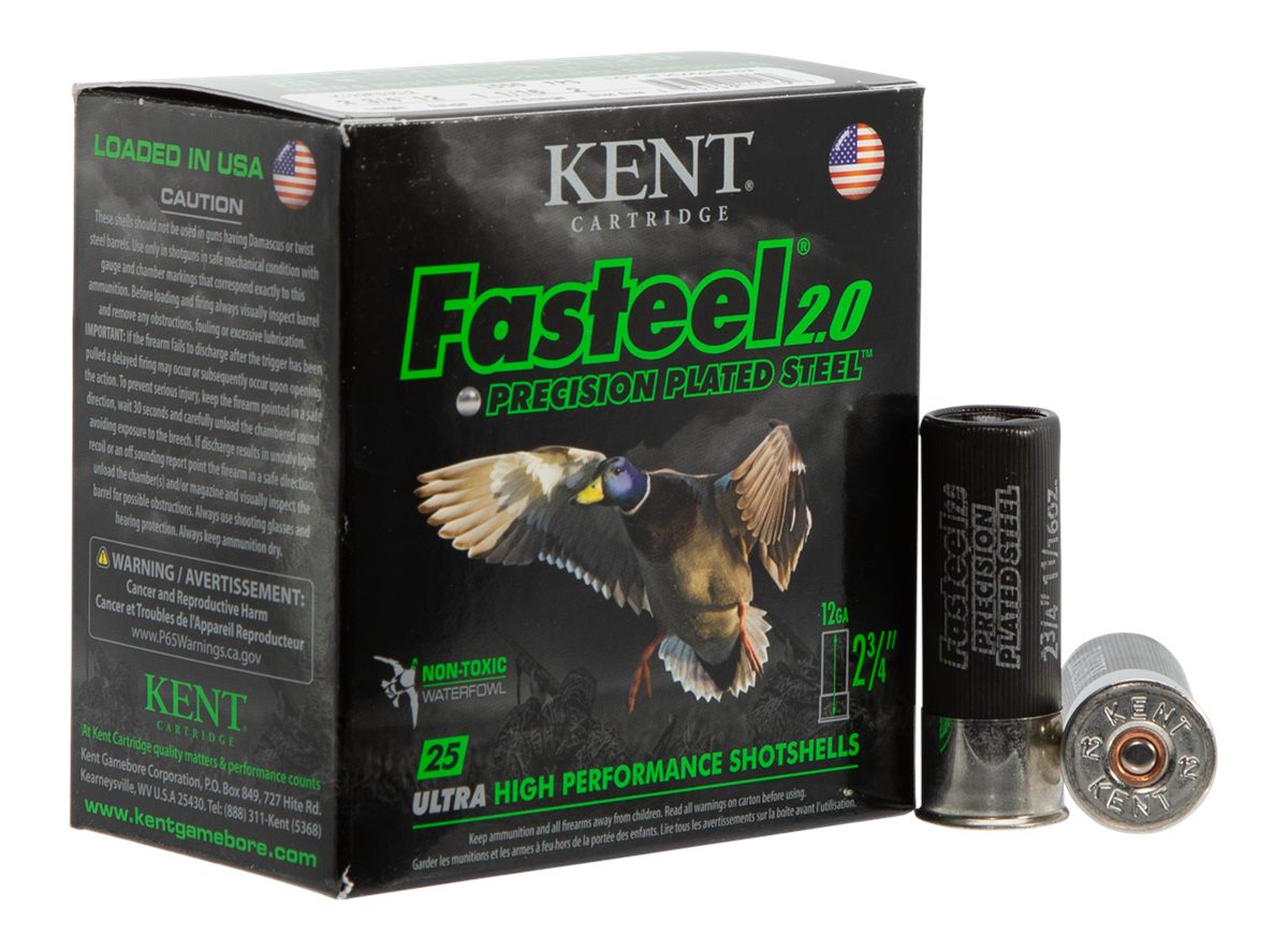 Kent Cartridge K122FS302 Fasteel 2.0 12 Gauge 2.75in 1 1/16 oz 2 Shot 25 Pe