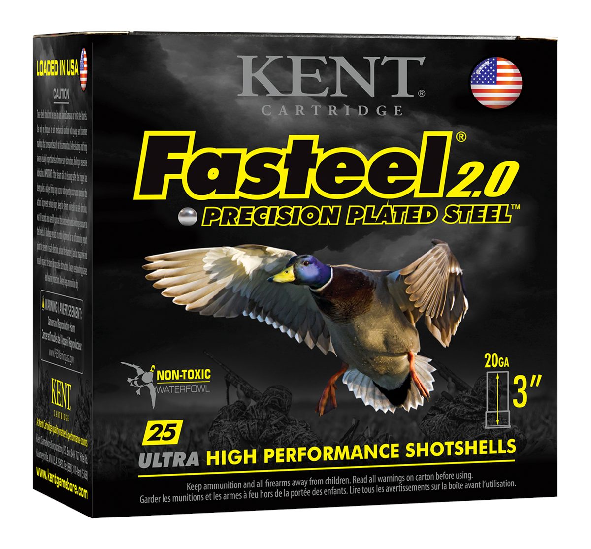 Kent Cartridge K203FS244 Fasteel 2.0 Gauge 3in 7/8 oz 4 Shot 25 Per Box/ 10