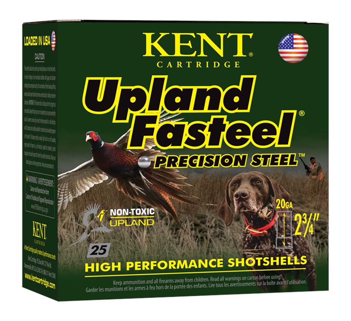 Kent Cartridge K202US246 Upland Fasteel 20 Gauge 2.75in 7/8oz 6 Shot 25 Per