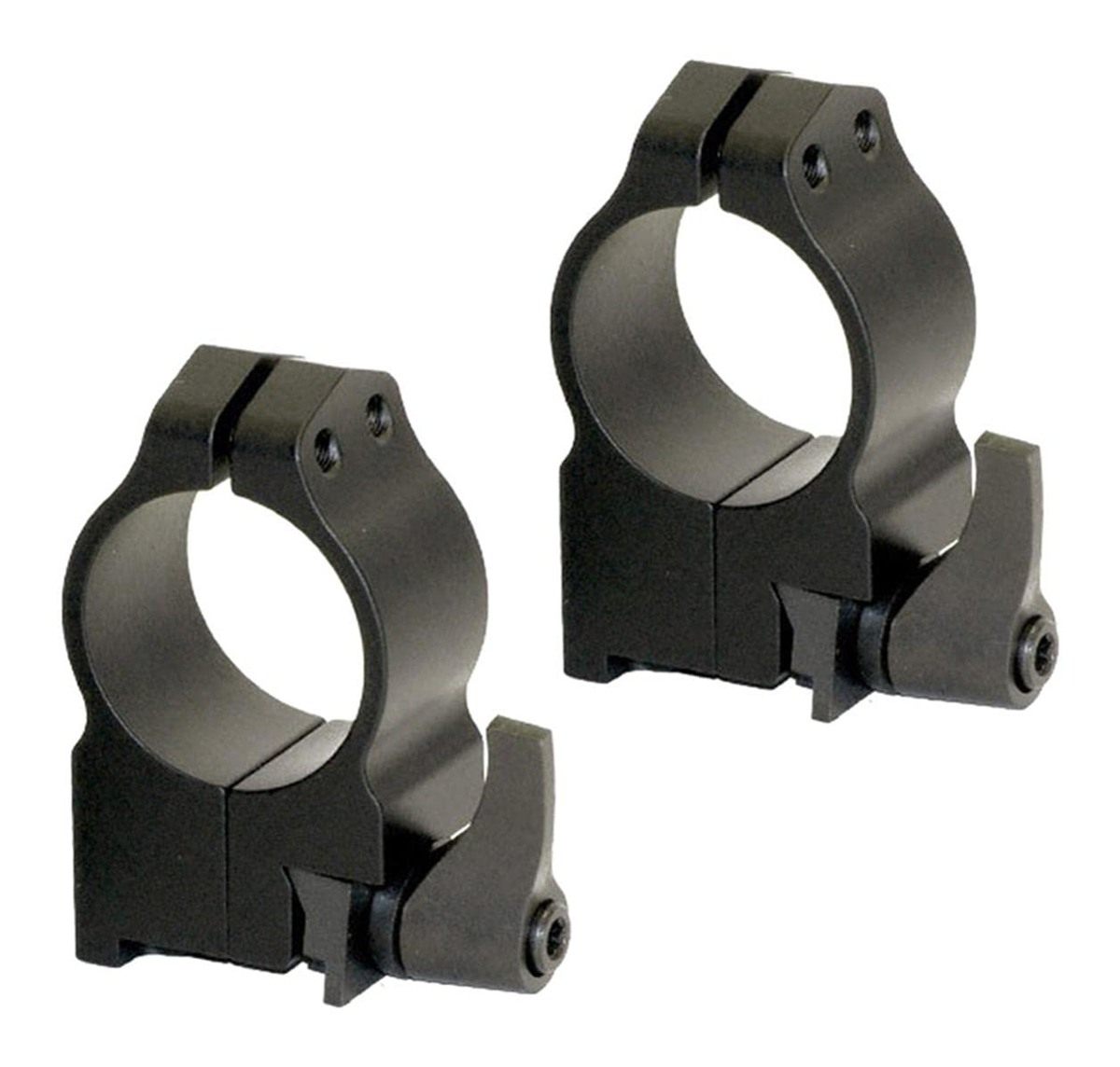 Warne 14RLM Ruger Quick Detach Scope Rings, Solid Steel, Vertically Split view 2