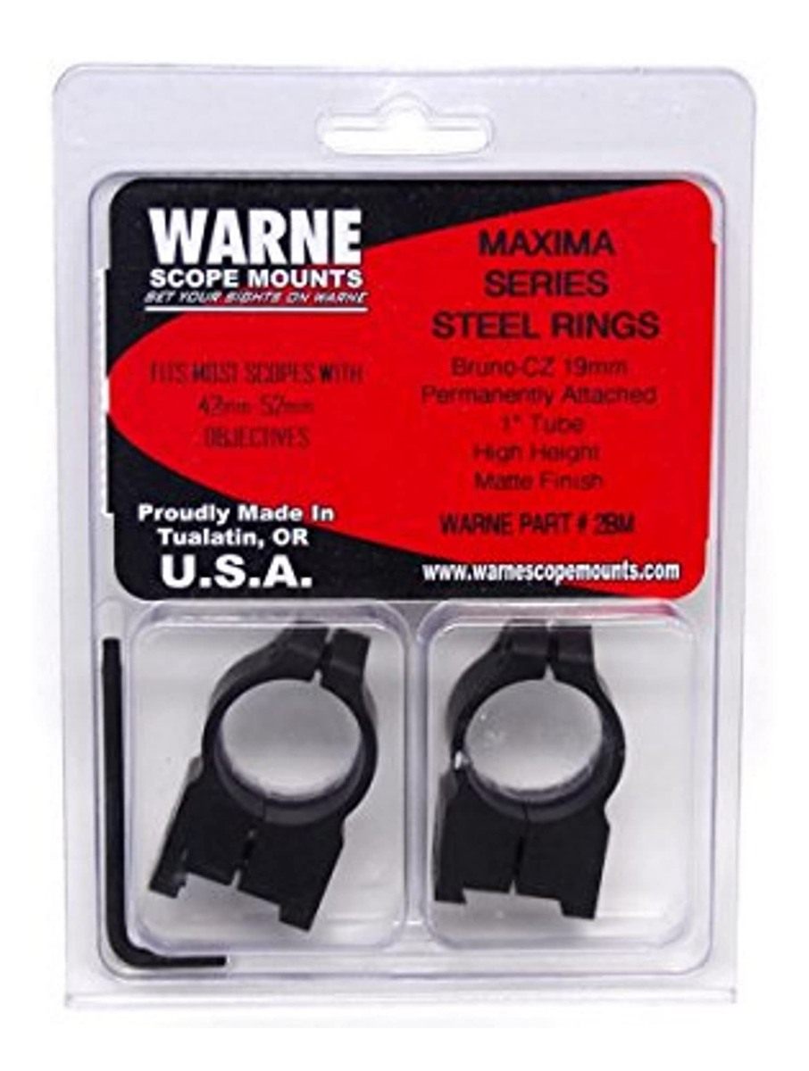 Warne 2BM CZ 550 Permanently Attached Scope Rings, Solid Steel, Vertically
