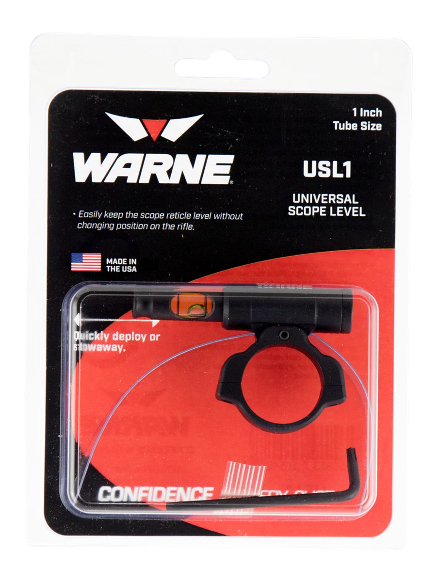 Warne USL1 Universal Scope Level, 1 inch, 6061 Aluminum, Attaches to Tube