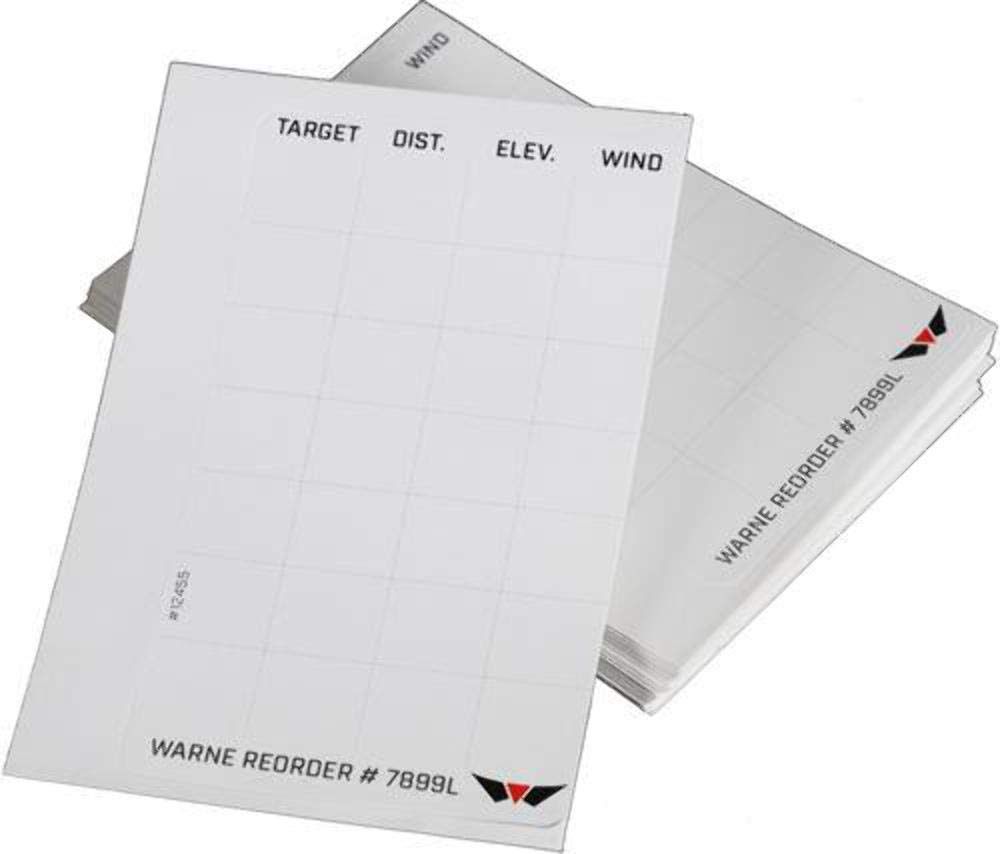 Warne Skyline One Piece Precision Mount Data Card Label Refills, 50pk, 7899